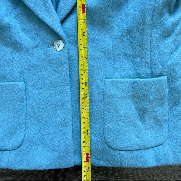 Josephine Chaus Mohair Wool Blend Blue Blazer Jacket Vintage Soft Womens size 10 - Picture 7 of 7